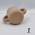 Silicone Cup with Lid and Bended Straw - Brown