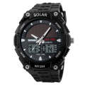Skmei 1049 Mens Sports Analog Digital Solar Quartz Watch Black