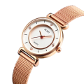 Skmei 1330 Ladies Analog Quartz Wrist Watch With Stainless Steel Strap Rose Gold