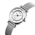 Skmei 1330 Ladies Analog Quartz Wrist Watch With Stainless Steel Strap Silver