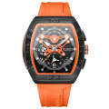 Curren 8443 Luxury Business Sports Wrist Watch Silicone Strap Orange