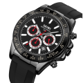 Skmei 9275 Men's Chronograph Date Display Silicone Strap Quartz Watch Black