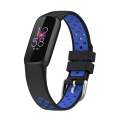 Replacement Silicone Sports Watch Strap Band for Fitbit Luxe Size Large Black Blue