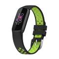 Replacement Silicone Sports Watch Strap Band for Fitbit Luxe Size Large Black Green