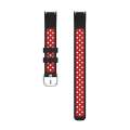 Replacement Silicone Sports Watch Strap Band for Fitbit Luxe Size Large Black Red