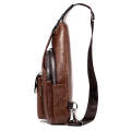 WEIXIER 9525 Leisure Style PU Leather Single Shoulder Crossbody Bag Dark Brown