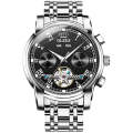 Olevs 6607 Mechanical Wrist Watch With Chronograph & Stainless Steel Strap Black