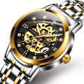 Olevs 9901 Mens Mechanical Wrist Watch With Stainless Steel Strap Gold