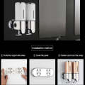 2 x 500ml Stainless Steel Double Wall Mount Soap Dispenser