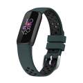 Replacement Silicone Sports Watch Strap Band for Fitbit Luxe Size Large Khaki Black