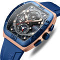 Curren 8443 Luxury Business Sports Wrist Watch Silicone Strap Navy