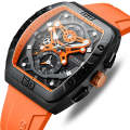 Curren 8443 Luxury Business Sports Wrist Watch Silicone Strap Orange
