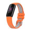 Replacement Silicone Sports Watch Strap Band for Fitbit Luxe Size Large Orange Grey