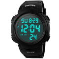 Skmei 1068 Unisex LED Digital Alarm Waterproof Military Sports Watch Black