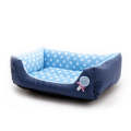 Luxury Cat Bed With Removable Cushion Blue