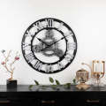 Vintage Round 4 Gear Wall Clock Roman Numerals 58cm