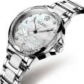Olevs 6610 Ladies Mechanical Wrist Watch With Stainless Steel Strap White