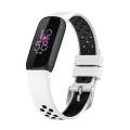 Replacement Silicone Sports Watch Strap Band for Fitbit Luxe Size Large White Black