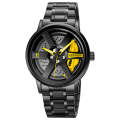 Skmei 1787 Men's F1 Street Quartz Wrist Watch with Rotating Rim Yellow