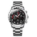 Olevs 2873 Mens Sports Multifunction Wrist Watch With Stainless Steel Strap Silver