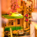 Robotime Sakura Densya 3D Wooden DIY Miniature Dollhouse Book Nook