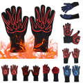 Braai Gloves Silicone Big Flame Blue 32cm Long 1 Pair Package