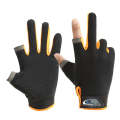 Fishing and other Sports Gloves Non-Slip Two-Finger Exposed Orange - Pair