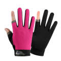 Fishing and other Sports Gloves Non-Slip Two-Finger Exposed Pink - Pair
