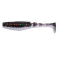 Fishing Lure Soft Minnow Shad T-Tail Bait 5 per packet Black/White with glitter