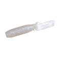 Fishing Lure Soft PVC Worm Tube Body  4 per packet colour White Silver Flakes