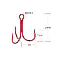 Fishing Hook Treble type 20 Piece Classic Red High Carbon Steel size 8#
