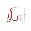Fishing Hook Treble type 20 Piece Classic Red High Carbon Steel size 10#