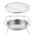 Braai Grill Round Stainless Steel Foldable