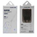SAMSUNG GALAXY 25W USB-C SUPER FAST CHARGER & CABLE 100CM RETAIL PACKAGE BLACK