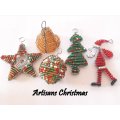 Christmas Decorations - Pack of 5 - African Beaded Wire Ornaments