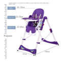 3in1 Foldable Dining High Chair Adjustable Safety With Safety Belt