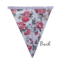 Roses with Silver Stripes, White Anglaise and Dusty Pale Pink Bunting Banners | Large Flags