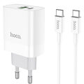 HOCO Dual Wall Fast Charger Set C80A Rapido PD20W + QC3.0 Set With Cable Type c