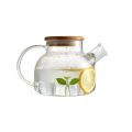 ZS - Teapot 1 Litre Traditional Borosilicate Glass With Wooden Lid