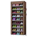 ZS - 9-Tier Fabric Shoe Cabinet Brown