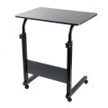 ZS - Portable Laptop Desk With Adjustable Stand & Wheels - Black