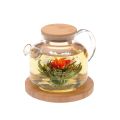 ZS - Teapot 1 Litre Traditional Borosilicate Glass With Wooden Lid