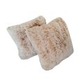 ZS - Soft Fluffy Scatter Cushions - Set of 2 - 40x40cm - Brown