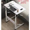ZS - Portable Laptop Desk With Adjustable Stand & Wheels - White