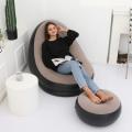 ZS - Flocking Sofa Set Inflatable - Black&Khaki