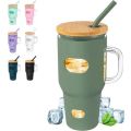 ZS - Travel Glass Cup with Handle - Green