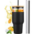 ZS - Travel Glass Cup with Handle - Black