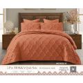 ZS - 5pcs Super King MOKKA Quilted Bedspread - Pink