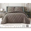 ZS - 5pcs Super King MOKKA Quilted Bedspread - Brown