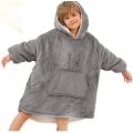 ZS - Kids Huggle Hoodie Oversized Ultra Plush Blanket Hoodie - Navy